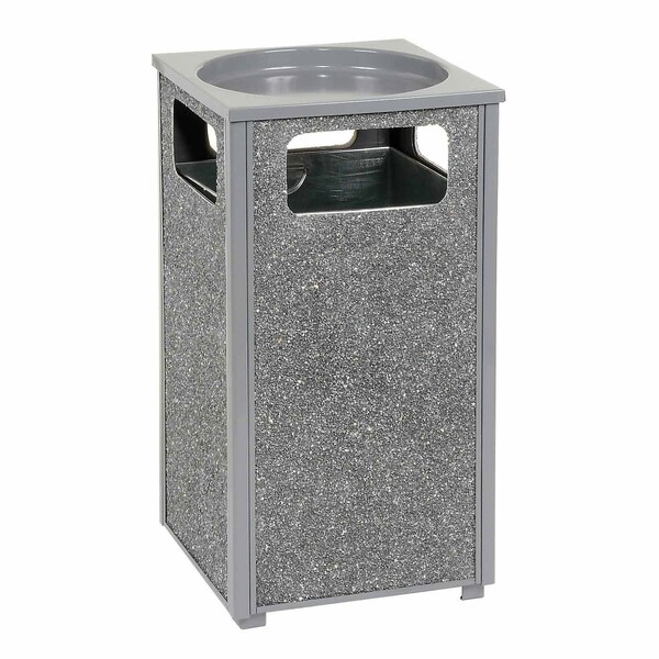 Global Industrial Square Outdoor Can, Gray, Steel, 13-1/2 in 239577GY - main
